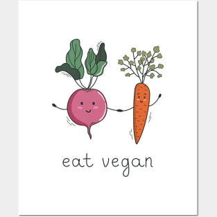 Cute doodle beetroot and carrot Posters and Art